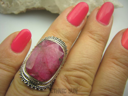 bpee2615 NAMIĘTNY RUBIN - piękny Pierścień z naturalnym rubinem indyjskim Rubiny r.15 Srebro 925 #