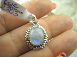 bwe2803 Biżuteria Orientalna !!! Delikatny malusi piękniusi Wisior Niebieski Kamień Księżycowy Srebro 925
