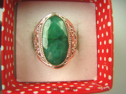 bpee3699 Ażurowy Pierścień Zielony Szmaragd Indyjski Szmaragdy r.17 ażurowa obrączka Srebro 925
