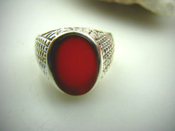 bpe2164 Biżuteria Orientalna !!! Pierścień Sygnet naturalny Karneol - kamień odwagi r.20 Srebro 925 #