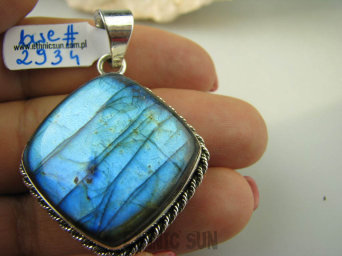 bwe2934 Magicznie piękny MAX BLASK Magicznie PIĘKNY gruby wisior 20 G ! Niebieski LABRADORYT Spektrolit - kamień Zorzy Polarnej SREBRO 925 #