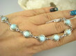 bb3108 Anielski Kamień - Słodka Niewinność !!! Klasyczna Bransoleta Larimar - stawy, serce lęki, otwiera czakrę gardła Srebro 925 # - 6