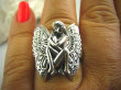 bpe3155 DUŻY ROZMIAR r.24 Amulet miłości i zaufania Przepiękny Pierścień cały ze srebra PARA ELFÓW w miłosnym uścisku ELF Wróżka Srebro 925  - 10