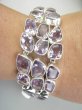 bb3909 XXL AMETYSTOWA KRÓLOWA  !!!! Duża szeroka 50 gramów, 24 szt kamieni !!! WSPANIAŁA Bransoleta Ametyst - kamień mądrości Srebro 925 # - 3