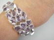 bb3909 XXL AMETYSTOWA KRÓLOWA  !!!! Duża szeroka 50 gramów, 24 szt kamieni !!! WSPANIAŁA Bransoleta Ametyst - kamień mądrości Srebro 925 # - 5