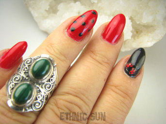 bpe9006 Biżuteria Egzotyczna !!!  mały rozmiar Pierścień Pierścionek MALACHIT - pobudza kreatywność r.11/ r.12 szeroka obrączka Srebro 925 #