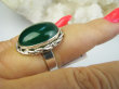 bpe9698 PIĘKNY Egzotyczny Pierścień Pierścionek Zielony ONYKS regeneruje SERCE, EGZEMY, PAMIĘĆ r.16 Srebro 925 # - 5