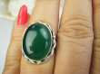 bpe9698 PIĘKNY Egzotyczny Pierścień Pierścionek Zielony ONYKS regeneruje SERCE, EGZEMY, PAMIĘĆ r.16 Srebro 925 # - 6