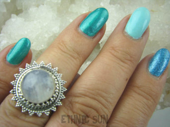 bpe5817 NIESAMOWITA Piękność - Cudowny Pierścień KAMIEŃ KSIĘŻYCOWY r.12 i r.13 Srebro 925 #