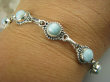 bb2988 Anielski Kamień !!! Błękitna Delikatna Bransoleta Larimar - stawy, serce lęki, otwiera czakrę gardła orientalne Srebro 925 # - 6