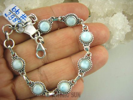 bb2988 Anielski Kamień !!! Błękitna Delikatna Bransoleta Larimar - stawy, serce lęki, otwiera czakrę gardła orientalne Srebro 925 #