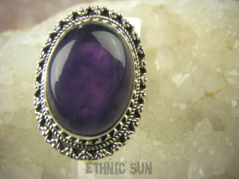 bpe6897 Orientalna biżuteria CUDOWNY Pierścień naturalny fioletowy Ametyst - kamień mądrości r.21 Srebro 925 #
