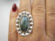 bpe9620 Biżuteria Orientalna Pierścień Pierścionek Labradoryt w paseczki Spektrolit - kamień Zorzy Polarnej r.18 Srebro 925 # - 3