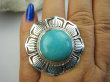 bpe9661 Biżuteria Orientalna Baśniowy GIGANT 26g ! Pierścień Pierścionek z naturalnym Turkusem TURKUS Turkusy r.17 Srebro 925 # - 2