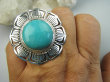 bpe9661 Biżuteria Orientalna Baśniowy GIGANT 26g ! Pierścień Pierścionek z naturalnym Turkusem TURKUS Turkusy r.17 Srebro 925 # - 4