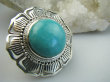 bpe9661 Biżuteria Orientalna Baśniowy GIGANT 26g ! Pierścień Pierścionek z naturalnym Turkusem TURKUS Turkusy r.17 Srebro 925 # - 9