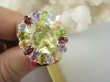 bpee4640 Wooow BOSKO PIĘKNY WIELOBARWNY Lux Pierścień Pierścionek naturalny Cytryn Lemon, Ametyst, Granaty, Oliwin, Blue Topaz r.14 SREBRO 925 # - 12