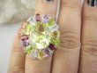 bpee4640 Wooow BOSKO PIĘKNY WIELOBARWNY Lux Pierścień Pierścionek naturalny Cytryn Lemon, Ametyst, Granaty, Oliwin, Blue Topaz r.14 SREBRO 925 # - 6