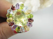 bpee4640 Wooow BOSKO PIĘKNY WIELOBARWNY Lux Pierścień Pierścionek naturalny Cytryn Lemon, Ametyst, Granaty, Oliwin, Blue Topaz r.14 SREBRO 925 # - 8