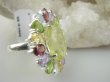 bpee4640 Wooow BOSKO PIĘKNY WIELOBARWNY Lux Pierścień Pierścionek naturalny Cytryn Lemon, Ametyst, Granaty, Oliwin, Blue Topaz r.14 SREBRO 925 # - 9