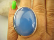 bpe7869 Klasyka piękny kamień OLBRZYM 24 gramy 4 cm/ 3 cm ! Błękitno Niebieska Piękność WSPANIAŁY Pierścień CHALCEDON regulowany r.18, r.19, r.20, r.21, r.22 Lśniące Srebro 925 TARCZYCA # - 2