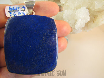 bwe3699 KRÓLEWSKI GIGANT 6.5 cm / 4.5 cm Masywny 50 gramów !!! Wisior Zawieszka LAPIS LAZULI strażnik prawdy i mądrości Srebro 925 #