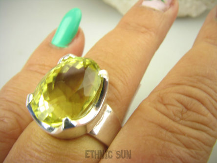 bpee4060 Nowa Kolekcja !!! Elegancki Pierścień Pierścionek złoto żółty słoneczny CYTRYN najwyższa jakość kamienia r.15/r.16 Srebro 925 #