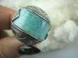 bpe5538 FENOMENALNY OKAZ Marokański Pierścień Amazonit - pomaga radzić sobie ze strachem i zmartwieniami r.22/r.23 Maroko Srebro 925 # - 10
