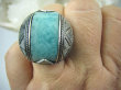 bpe5538 FENOMENALNY OKAZ Marokański Pierścień Amazonit - pomaga radzić sobie ze strachem i zmartwieniami r.22/r.23 Maroko Srebro 925 # - 5