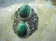 bpe5926 Biżuteria Egzotyczna !!! Pierścień Zielony MALACHIT - pobudza kreatywność r.21 Srebro 925 # - 8