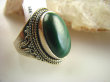 bpe3066 Biżuteria Egzotyczna !!! MALACHIT W ORIENTALNEJ OPRAWIE -  Pierścień MALACHIT - pobudza kreatywność r.18 Srebro 925 # - 4