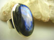 bpe2817 Klasyczny niebiesko granatowy Pierścień Labradoryt Spektrolit kamień odwagi r.17 Lśniące Srebro 925 # - 4