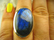 bpe2817 Klasyczny niebiesko granatowy Pierścień Labradoryt Spektrolit kamień odwagi r.17 Lśniące Srebro 925 # - 9