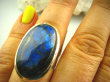 bpe2817 Klasyczny niebiesko granatowy Pierścień Labradoryt Spektrolit kamień odwagi r.17 Lśniące Srebro 925 # - 8