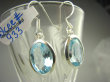 bkee933 Ekskluzywna Biżuteria - Błękitny Topaz duże okazy kamieni RZADKOŚĆ PRZEPIĘKNE Lśniące Kolczyki z RZADKIM kamieniem młodości  BLUE TOPAZ Srebro 925 # - 2