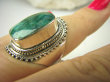 bpee3689 Szmaragdowy Klejnot Pierścień zielony Szmaragd Indyjski Szmaragdy r.14 Srebro 925 # - 4