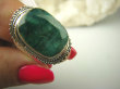 bpee3689 Szmaragdowy Klejnot Pierścień zielony Szmaragd Indyjski Szmaragdy r.14 Srebro 925 # - 6