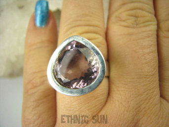 bpee3521 Rzadkość DWUBARWNY Cudny PIERŚCIEŃ RZADKI AMETRYN -  NAJWYŻSZA JAKOŚĆ KAMIENIA r.19 Srebro 925 #