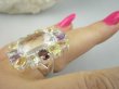 bpee4516 Wooow BOSKO PIĘKNY WIELOBARWNY CZWOROKĄT DUŻY OKAZ 17g !! Regulowany Pierścień Pierścionek naturalny Kryształ Górski, Cytryn, Ametyst, Blue Topaz, Granaty r.14, r.15, r.16, r.17 SREBRO 925 # - 5