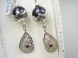 bkee1186 Niebieskie Marzenie Ależ piękny wzór Długie 6 cm Lekkie 11g Długie 6 cm Piękne Ażurowe Kolczyki Fioletowy Ametyst, Rubiny Indyjskie Srebro 925 - 8