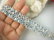 bb3805 BŁĘKITNY OBŁĘD Błękitno Niebieskie BLUE TOPAZY Piękna OGROMNA 53 gramy !!! Szeroka Bransoleta 45 sztuk naturalnych kamieni BLUE TOPAZ Srebro 925 # - 3