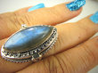 bpe8473 Piękny Duży Sekretnik Pierścień Pierścionek na Zdjęcia lub Marzenia Labradoryt Spektrolit - kamień Zorzy Polarnej r.19/ r.20 Srebro 925 # - 8