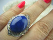 bpe5728 Egzotyczna Piękność !!! Orientalny Piękny Pierścień z królewskim Lapis Lazuli - strażnik prawdy i mądrości r.18 Srebro 925 # - 7