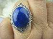 bpe5728 Egzotyczna Piękność !!! Orientalny Piękny Pierścień z królewskim Lapis Lazuli - strażnik prawdy i mądrości r.18 Srebro 925 # - 5