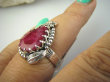 bpee4309 Czarodziejsko Piękny CUDOWNY Pierścień Pierścionek Rubin Indyjski w orientalnej oprawie Rubiny r.14/r.15 Srebro 925 # - 3