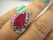 bpee4309 Czarodziejsko Piękny CUDOWNY Pierścień Pierścionek Rubin Indyjski w orientalnej oprawie Rubiny r.14/r.15 Srebro 925 # - 5
