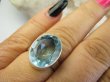 bpee4705 BŁĘKITNE CUDEŃKO  !!! Lśniący Klejnot Klasyczny Pierścień Pierścionek laboratoryjny BLUE TOPAZ - kamień młodości r.18 Srebro 925 # - 5