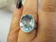 bpee4705 BŁĘKITNE CUDEŃKO  !!! Lśniący Klejnot Klasyczny Pierścień Pierścionek laboratoryjny BLUE TOPAZ - kamień młodości r.18 Srebro 925 # - 7