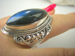 bpe6797 Piękny OKAZ - Duży Masywny 14 g! Pierścień Niebieski Labradoryt Spektrolit - kamień Zorzy Polarnej r.22 Srebro 925 # - 4