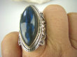 bpe6797 Piękny OKAZ - Duży Masywny 14 g! Pierścień Niebieski Labradoryt Spektrolit - kamień Zorzy Polarnej r.22 Srebro 925 # - 6